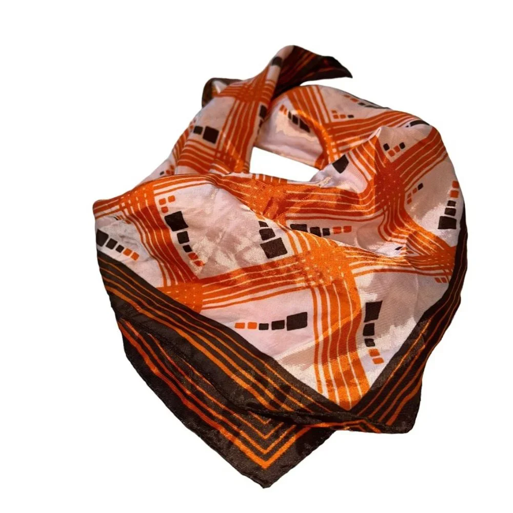 Vintage orange brown graphic print 70's 19